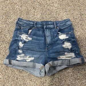 Distressed American Eagle Blue Denim Shorts